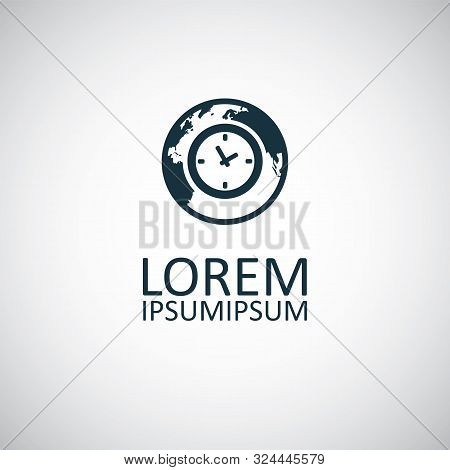 Time Globe Icon. For Web And Ui On White Background