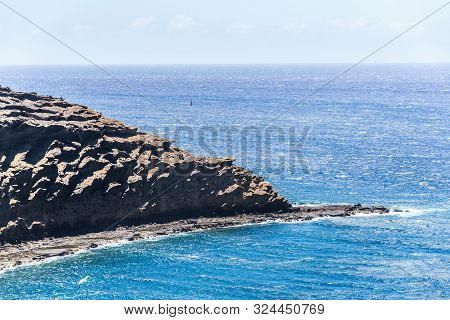 Waves Breaking On Dramatic Cliffs On Southern Coast, Montana Pelada Mountain, Tenerife, Canary Islan