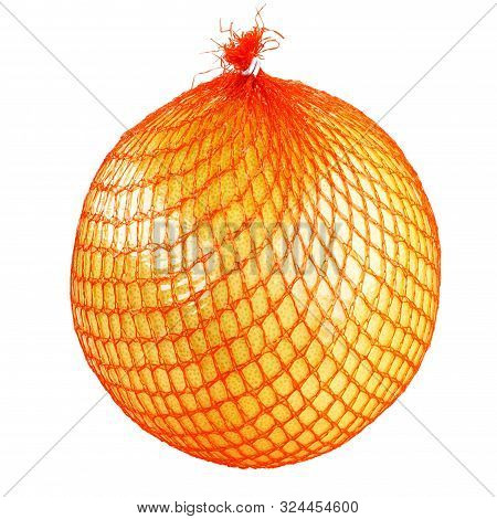 Pamela Fruit Isolated. Citrus Fruit In The Grid. File Contains Clipping Path