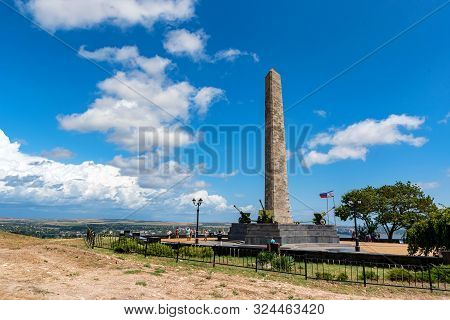 Kerch, Russia - 5 August 2019: Obelisk On Mithridat Mount In Kerch