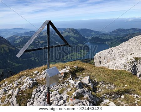 Mutteristock Mountain Above The Wagital Valley (waegital Or Wägital) And Alpine Lake Wagitalersee (w