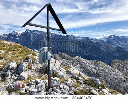 Mutteristock Mountain Above The Wagital Valley (waegital Or Wägital) And Alpine Lake Wagitalersee (w