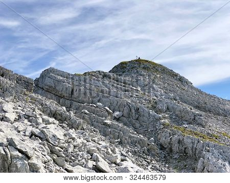 Mutteristock Mountain Above The Wagital Valley (waegital Or Wägital) And Alpine Lake Wagitalersee (w