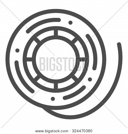 Fishing Reel Line Icon. Scaffold Thread Vector Illustration Isolated On White. Skein Of Thread Outli