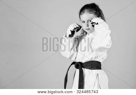 Knockout. Energy And Activity For Kids. Practicing Kung Fu. Happy Childhood. Sport Success In Single