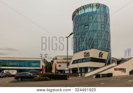 Boeblingen,germany - September 07,2019:motorworld This Is The Small,modern Parking Tower Of This Are