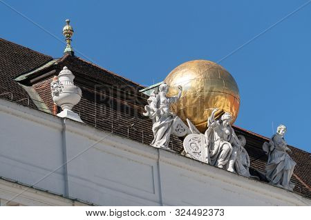 Vienna, Austria - September 21, 2019: The Court Library (hofbibliothek) Is Part Of The Austrian Nati