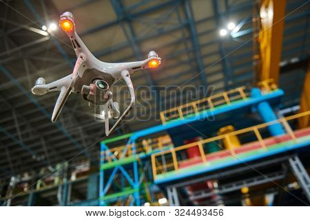 Drone inspecting equipment of industrial power plant