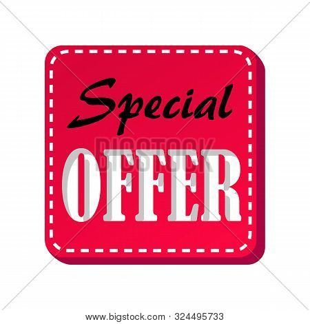 Special Offer Red Rectangle Banner. Sale Stamp Isolated Vector Illustration. Digital Marketing Or Pr