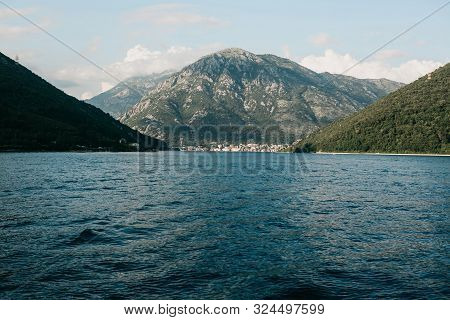 Boko Kotor Bay. Beautiful Sea And Mountain Views Of The Natural Landscape And Coastal City In Monten