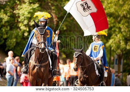 Germany, Baden Wurttemberg, Niederstetten. September 2019. Traditional Autumnal Harvest Fest. Decora