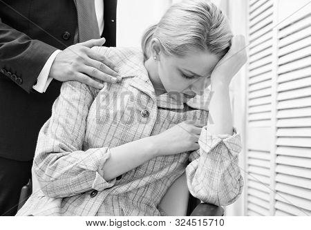 If You Are Witness Of Rights Violation. Abusive Boss. Office Woman And Her Lustful Boss.