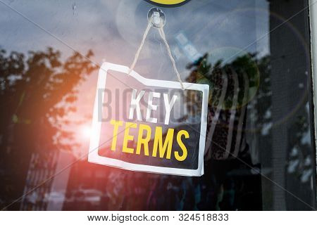 Text Sign Showing Key Terms. Conceptual Photo Words That Can Help A Demonstrating In Searching Infor