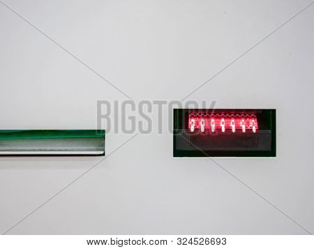 Bill Acceptor With A Red Led Backlight In Terminal To Pay For A Variety Of Services Without Operator