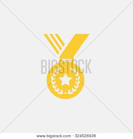 Medal Icon In Trendy Flat Style Isolated On Grey Background. Medal Symbol Design, Logo, App, Ui. Cha