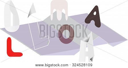 Vector Illustration In Abstract Style With Letters О,a,l,m
