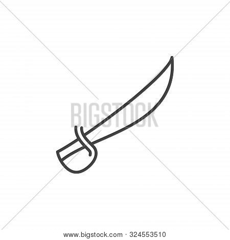 Scimitar Sword Vector Concept Outline Icon Or Symbol