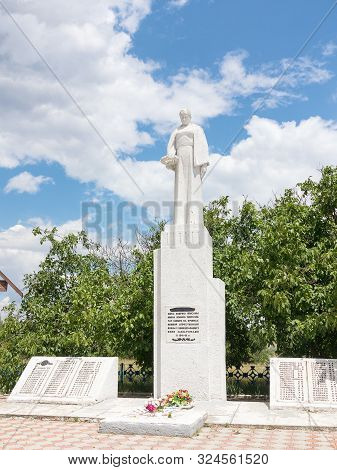 Odessa, Marinovka, Ukraine, July 15, 2018: Monument To The Hero Of The Soviet Union Who Died In The