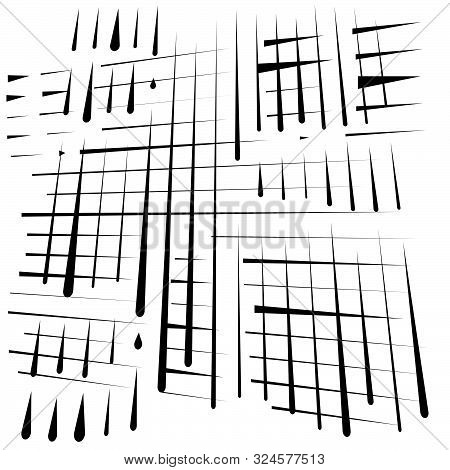 Grid, Mesh Abstract Geometric Pattern. Segmented Intersect Lines. Crossing Dynamic Stripes Texture.