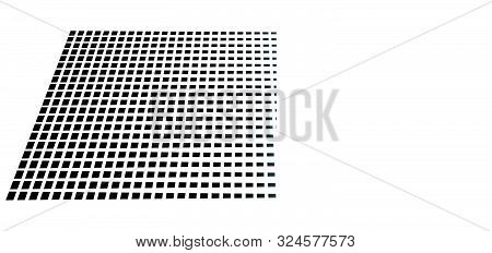 3D Segmented, Dashed Lines Geometric Pattern. Vanish, Diminish Lines In Perspective. Irregular Fadin