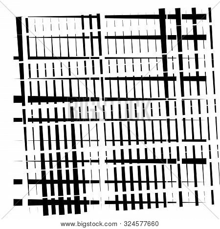 Random Grid, Mesh Pattern. Grating, Trellis Texture. Intermittent, Interrupt Lines Lattice. Intersec