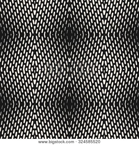 Vector Abstract Geometric Seamless Pattern With Halftone Effect. Modern Dark Background With Small L