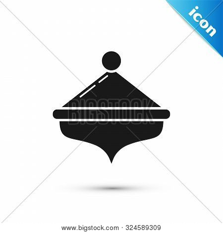 Black Hanukkah Dreidel Icon Isolated On White Background. Vector Illustration