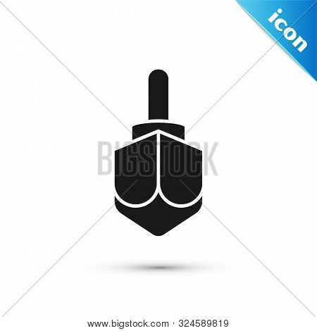 Black Hanukkah Dreidel Icon Isolated On White Background. Vector Illustration