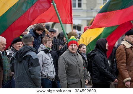 Vilnius, Lithuania - Mar 11: Around One Thousand People Gathered In A Controversial Nationalist Rall