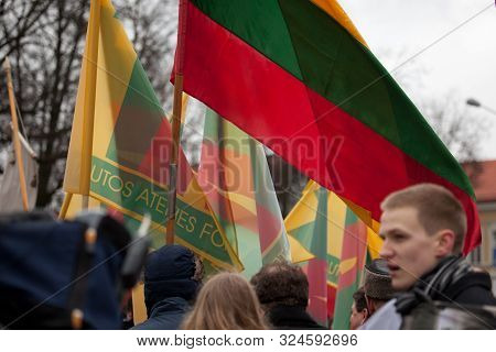 Vilnius, Lithuania - Mar 11: Around One Thousand People Gathered In A Controversial Nationalist Rall