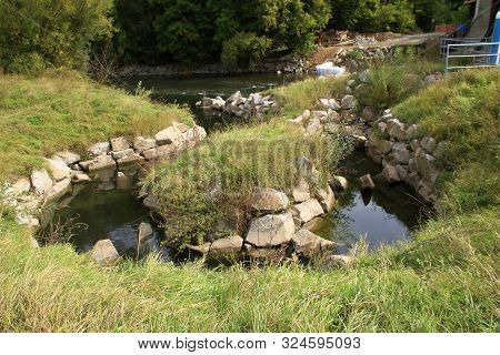 Fish Ladder On The Enz Near Mühlhausen An Der Enz