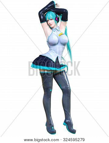 3D Comics Cosplay Anime Girl.