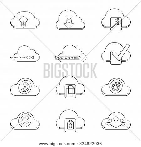 Cloud Computing Network Vector Icons. Cloud Illustration.