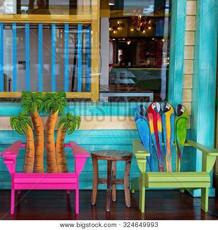 Palmview, Queensland, Australia - 20th September 2019: Inside The Colorful Hotel Known As The Pub At