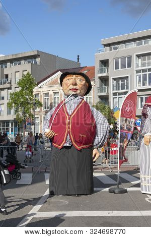 Sint Niklaas, Belgium, September 8, 2019, The Giant Janneke Is Based On The Sint-niklaas Highly Accl