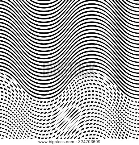 Interlace, Interlocking Lines. Curve, Flex Intersecting Lines Grid, Mesh. Interweaved Waving, Zig-za