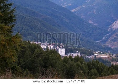 A Beautiful View Of Sauze D'oulx In Autumn.piedmont. Italy