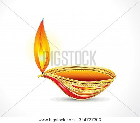 Abstract Artistic Creative Golden Deepak Vector Illustration