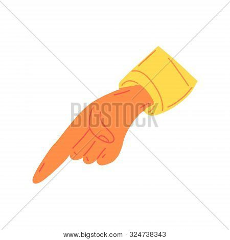 Informational Poster Sketch Hand Hand-drawn. Hand Indicates Direction. Quick Sketch Body Part. Used 