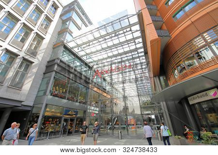Berlin Germany - June 8, 2019: Unidentified People Visit Arkaden Shopping Mall Berlin Germany