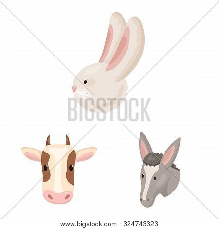 Vector Design Of Farm And Head Sign. Collection Of Farm And Homemade Stock Vector Illustration.