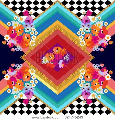 Vintage Textile Collection. Template For Scarves, Dresses, Cards, Covers.