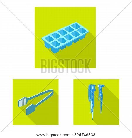 Vector Illustration Of Texture And Frozen Logo. Set Of Texture And Transparent Stock Vector Illustra