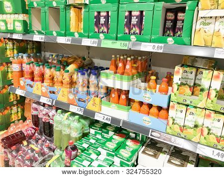 Pomorie, Bulgaria - September 12, 2019: Lidl Stiftung & Co. Kg Is A German Global Discount Supermark