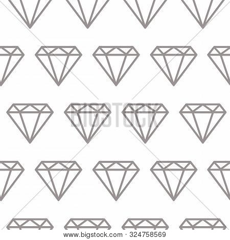 Geometric Seamless Patetrn With Diamonds, Outline Design. Vector Illustration