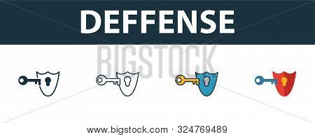 Deffense Icon Set. Premium Symbol In Different Styles From Security Icons Collection. Creative Deffe
