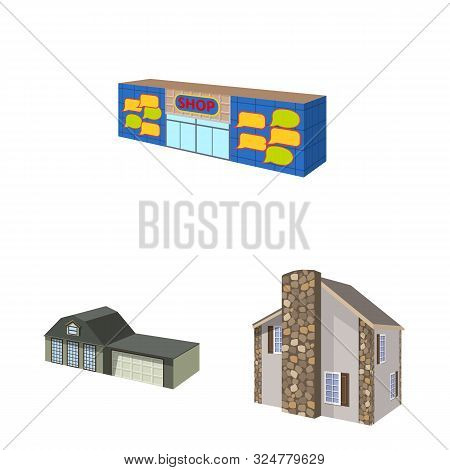 Vector Illustration Of Building And Home Sign. Collection Of Building And Construction Vector Icon F