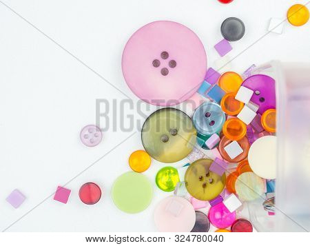 Colorful Color Of Buttons, Clasper For White Background Or Wallpaper