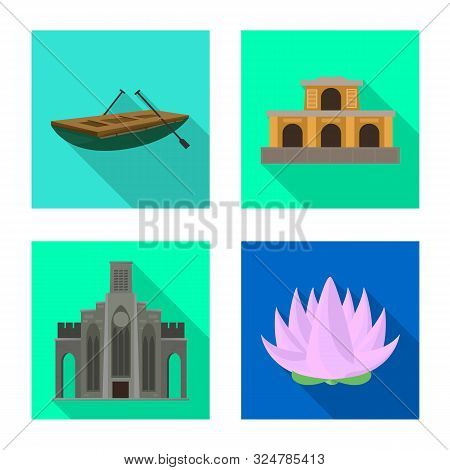Isolated Object Of Travel And Country Icon. Set Of Travel And Culture Vector Icon For Stock.
