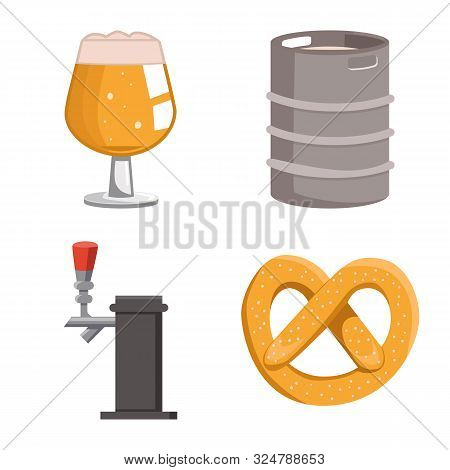 Isolated Object Of Beer And Bar Symbol. Collection Of Beer And Pub Vector Icon For Stock.